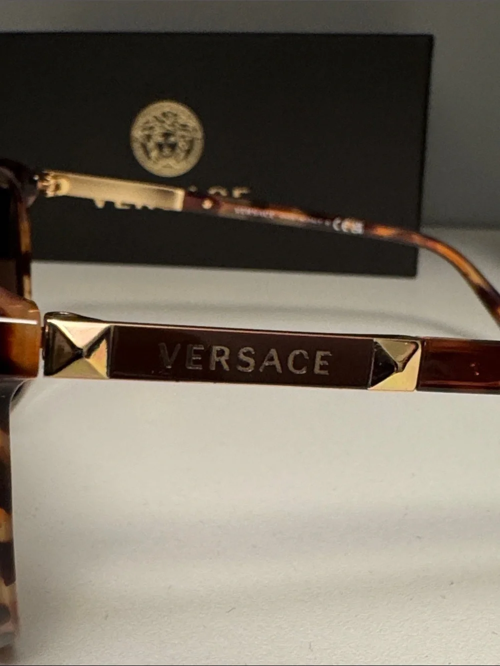 New Versace Women’s Brown Cat-Eye Sunglasses with Gradient Lenses